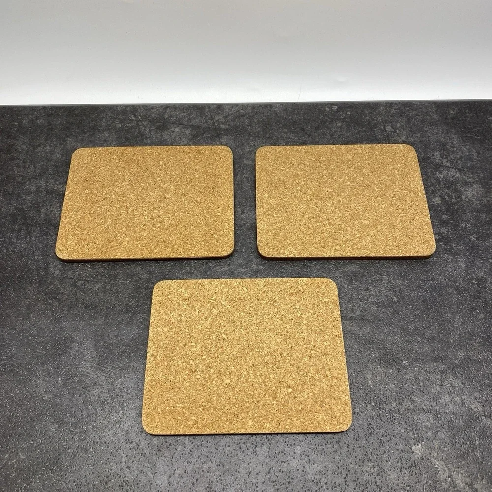 Vintage 3 pcs Cork Backed Coasters Clan Ross Scotland Tartan Manor Craft England